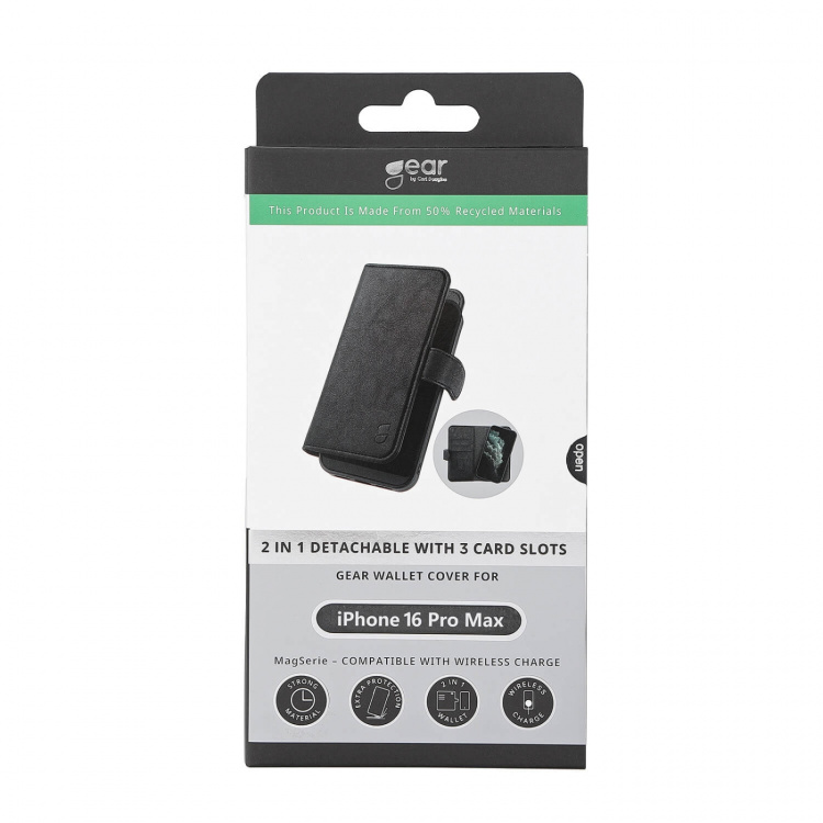 Gear 2in1 3 card Recycled MagSerie iPhone 16 Pro Max Black