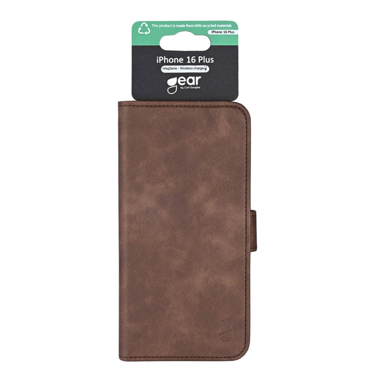 Gear Classic 3 card Recycled MagSerie iPhone 16 Plus Brown