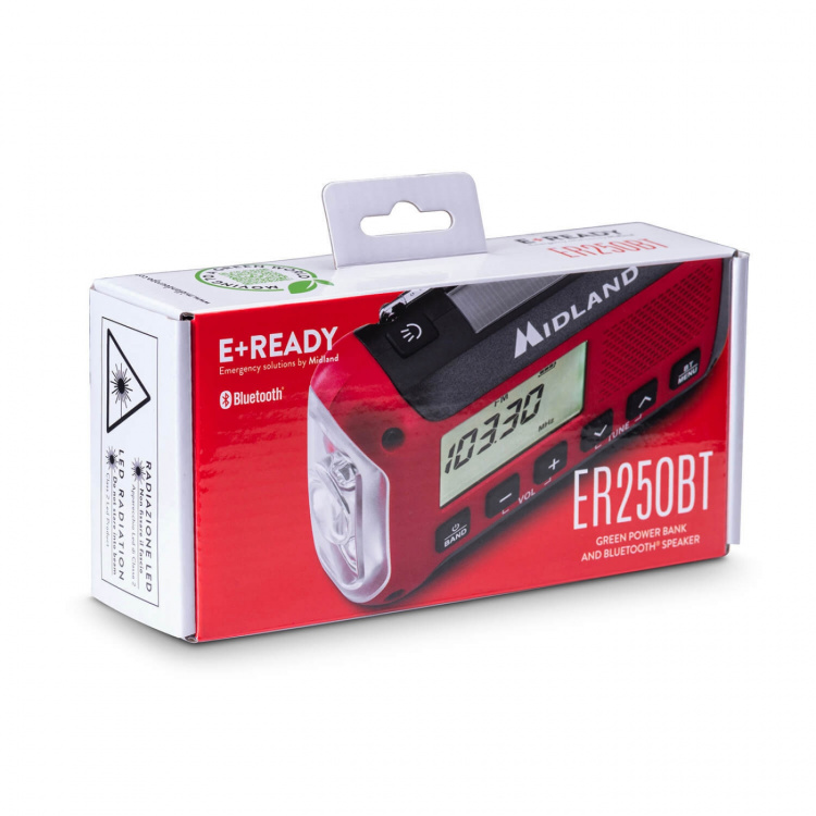 Midland Nødradio ER250BT Rød/Svart