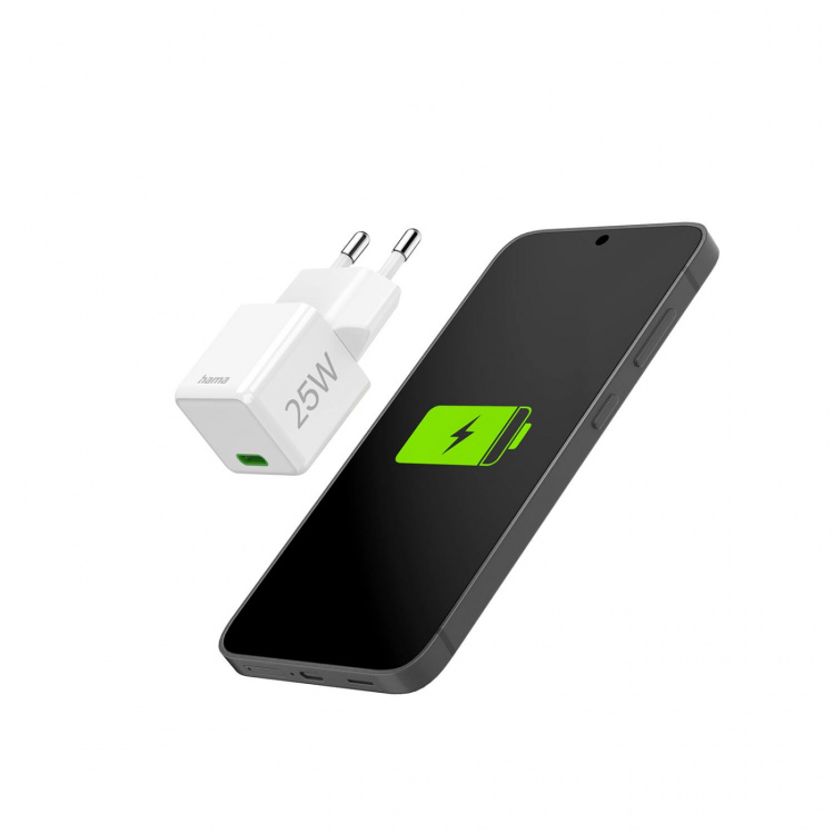 Hama Mini Fast Charger USB-C PD 25W White