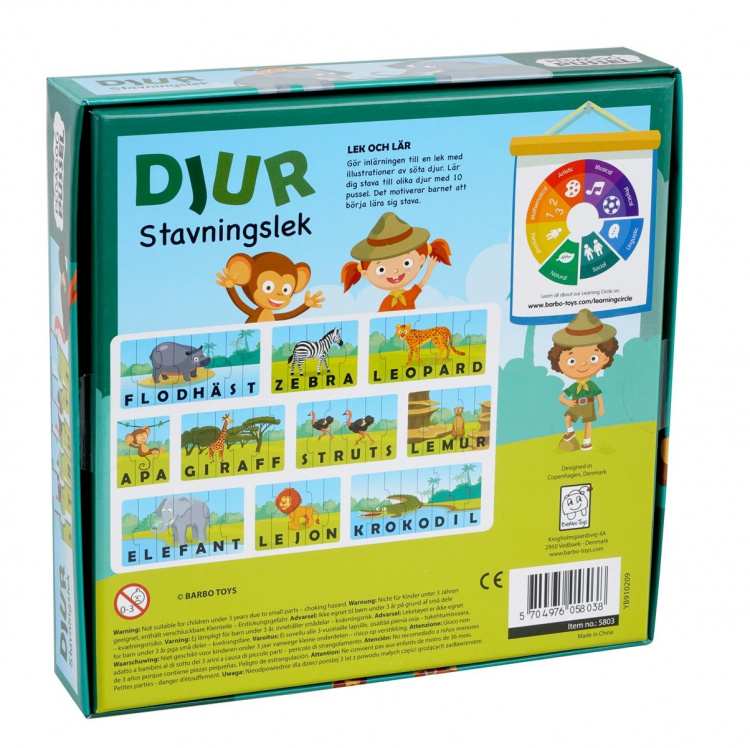 Barbo Toys Barbo Classic Pedagog Pussel Djur Stavningslek (SE) Barbo Toys Barbo Classic Pedagog Pussel Djur Stavningslek (SE)