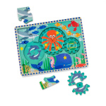 Melissa & Doug Puslespill med tannhjul i tre under vann