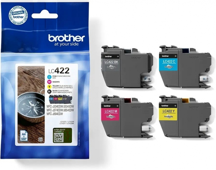 Brother LC422VALDR blekkpatronpakke, 4 farger