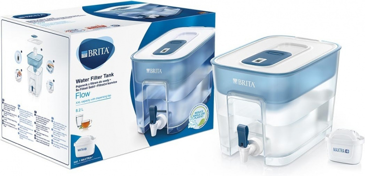 BRITA Flow vannfiltreringstank med dispenser, 8,2 l