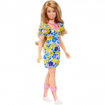 Barbie Fashionistas - Down Syndrome iført blomstret kjole (HJT05) Barbie Fashionistas - Down Syndrome iført blomstret kjole (HJT05)
