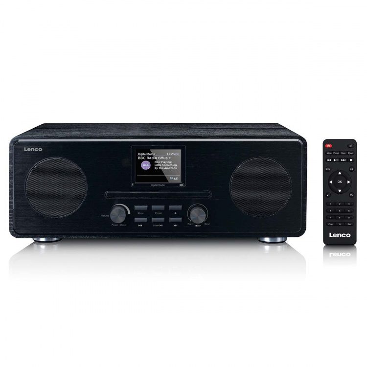 Lenco DAB+ FM-radio med CD MP3-spiller Bluetooth® Svart Lenco DAB+ FM-radio med CD MP3-spiller Bluetooth® Svart