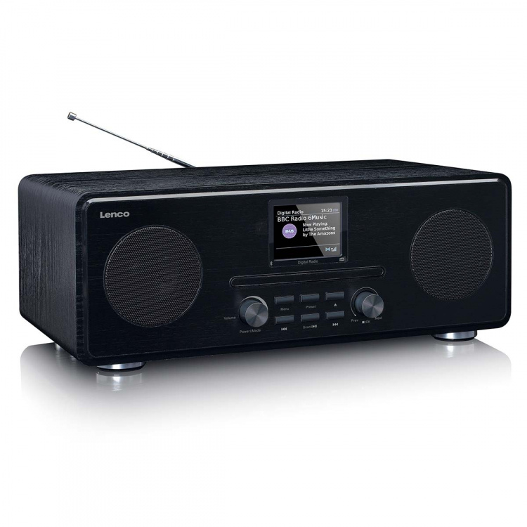 Lenco DAB+ FM-radio med CD MP3-spiller Bluetooth® Svart Lenco DAB+ FM-radio med CD MP3-spiller Bluetooth® Svart