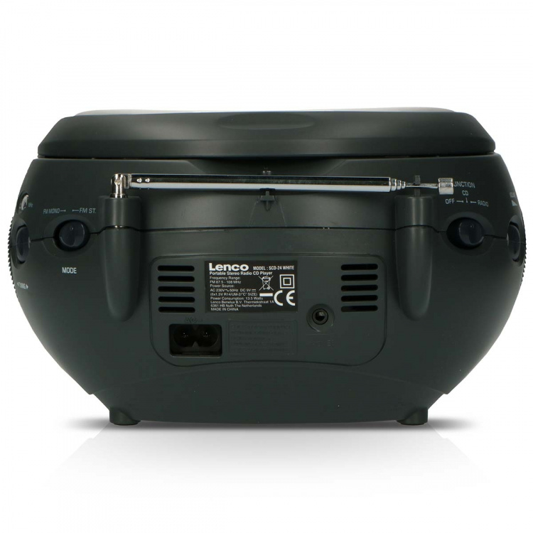 Lenco Bærbar stereo FM-radio med CD Hvit