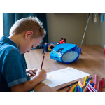 Lenco Boombox med CD-spiller, FM-radio og klistremerker Blå