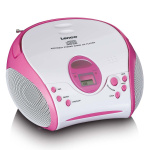 Lenco Boombox med CD-spiller, FM-radio og klistremerker Rosa