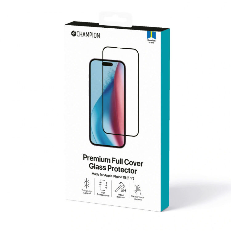 Champion Skjermbeskytter iPhone 16 / 15 Svart