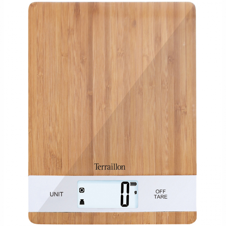 Terraillon Oppladbar kjøkkenvekt i bambus, 5 kg