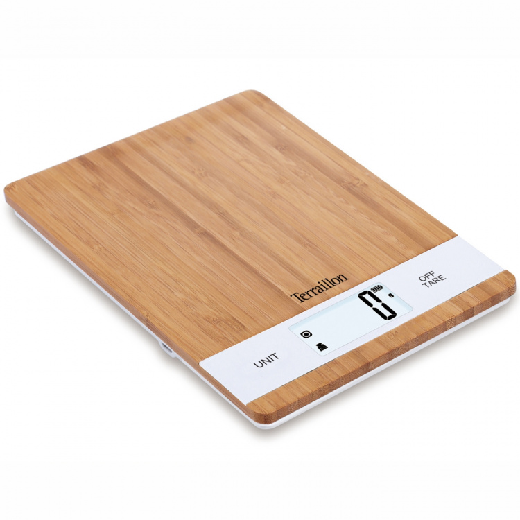 Terraillon Oppladbar kjøkkenvekt i bambus, 5 kg