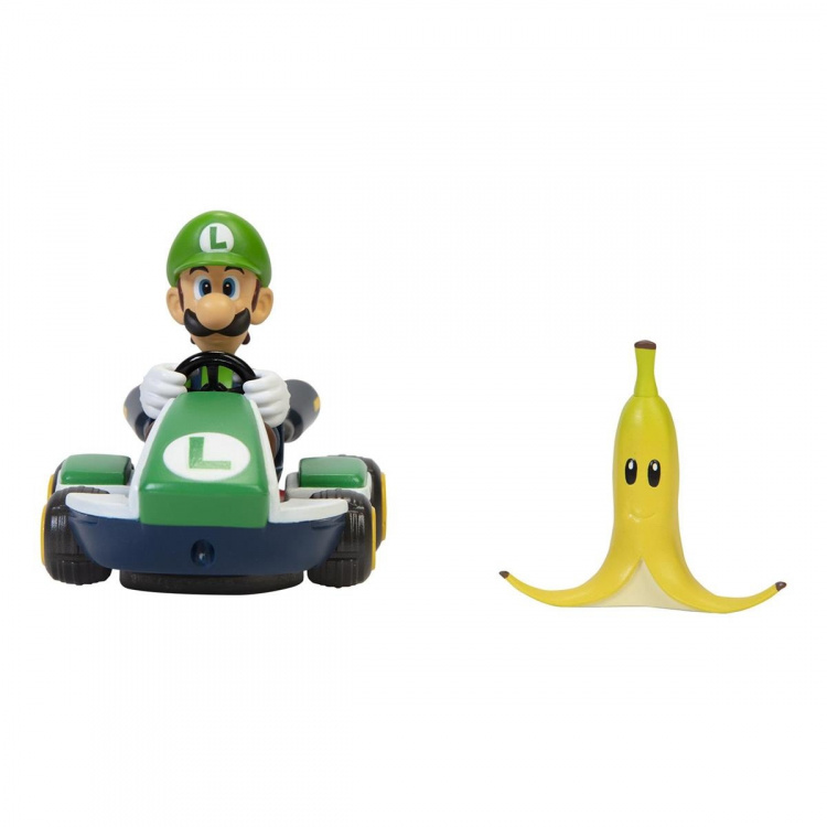 JAKKS Pacific Super Mario 2,5 tommers Spin Out Mario Kart Luigi JAKKS Pacific Super Mario 2,5 tommers Spin Out Mario Kart Luigi