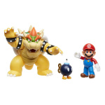 JAKKS Pacific Super Mario 4 tommers figursett Mario vs. Bowser