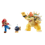 JAKKS Pacific Super Mario 4 tommers figursett Mario vs. Bowser