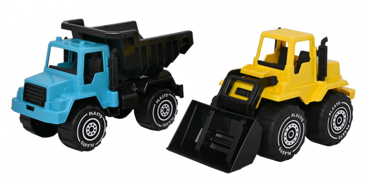 Plasto Turkos Lastbil og Gul Dumper, 30cm