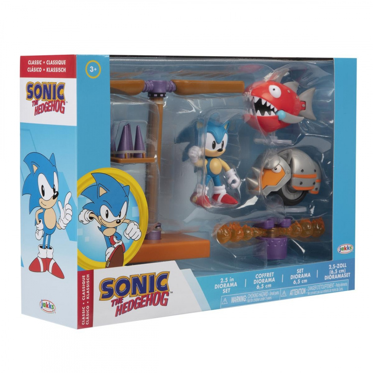 JAKKS Pacific Sonic the Hedgehog 2,5 tommers diorama-sett Classic