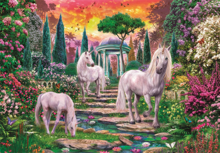 Clementoni 2000 stk høykvalitets kolleksjon CLASSICAL GARDEN UNICORNS