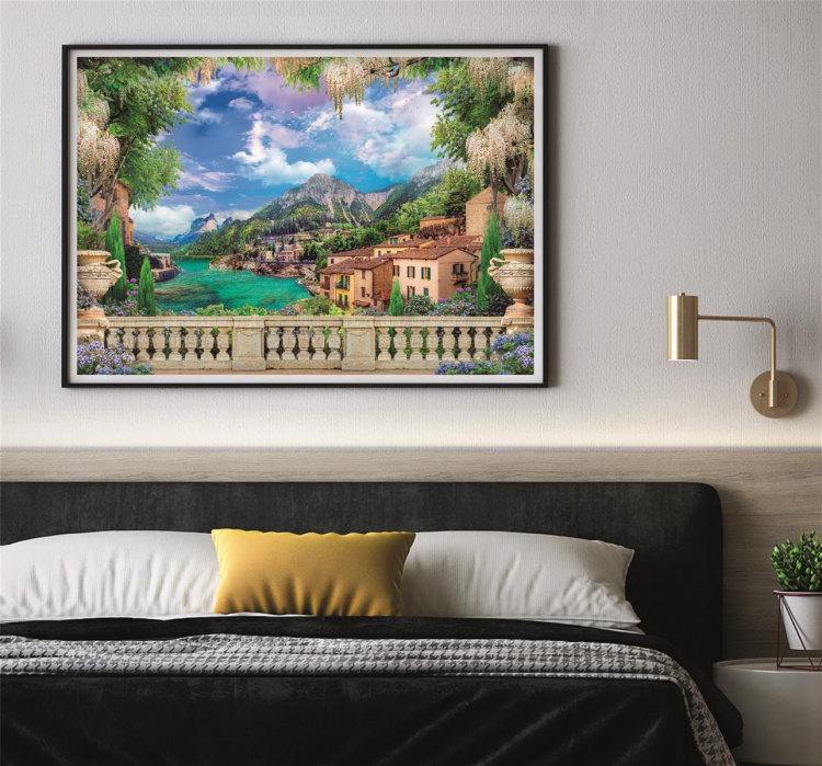 Clementoni 3000 stk høykvalitets kolleksjon frodig terrasse ved innsjøen