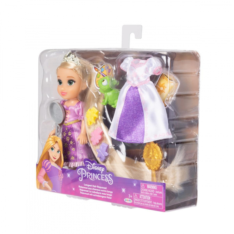 JAKKS Pacific Disney Princess 6 tommers Petite-dukke med ekstra mote og tilbehør Rapunzel med langt hår JAKKS Pacific Disney Princess 6 tommers Petite-dukke med ekstra mote og tilbehør Rapunzel med langt hår