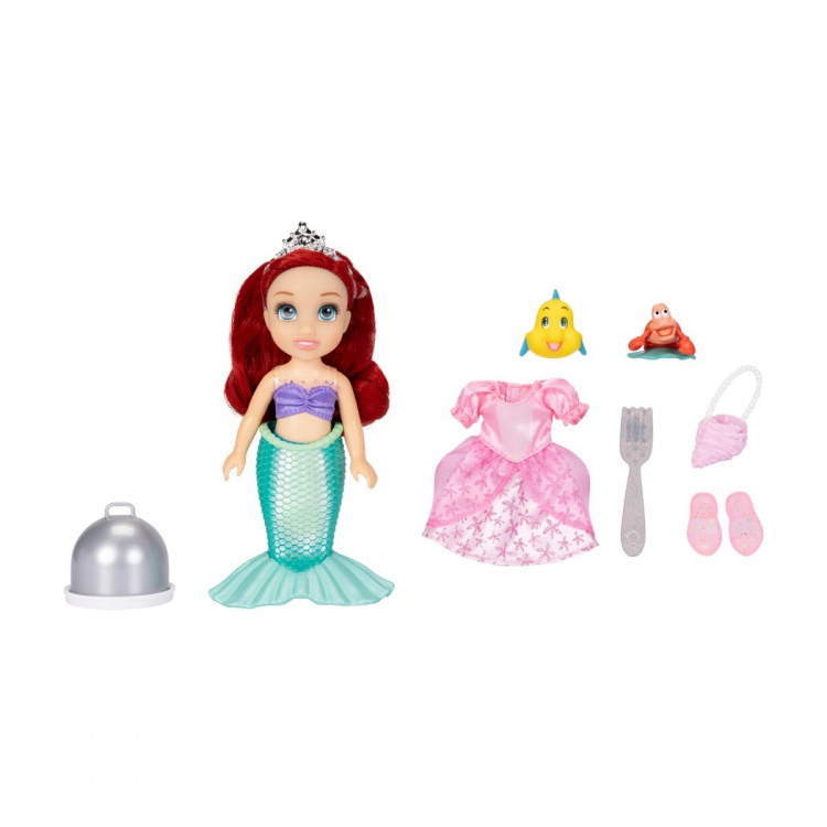 JAKKS Pacific Disney Princess 6-tommers Petite Doll med ekstra mote og tilbehør Sea to Land Ariel