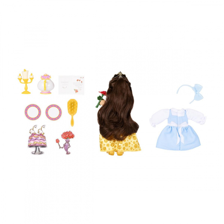 JAKKS Pacific Disney Princess 6 tommers liten dukke med ekstra mote og tilbehør Be Our Guest Belle
