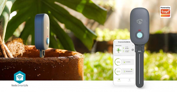 Nedis SmartLife Jordfuktighetsmåler | Bluetooth® | Batteri drevet | IP55 | 0 - 100 % | Android™ / IOS Nedis SmartLife Jordfuktighetsmåler | Bluetooth® | Batteri drevet | IP55 | 0 - 100 % | Android™ / IOS