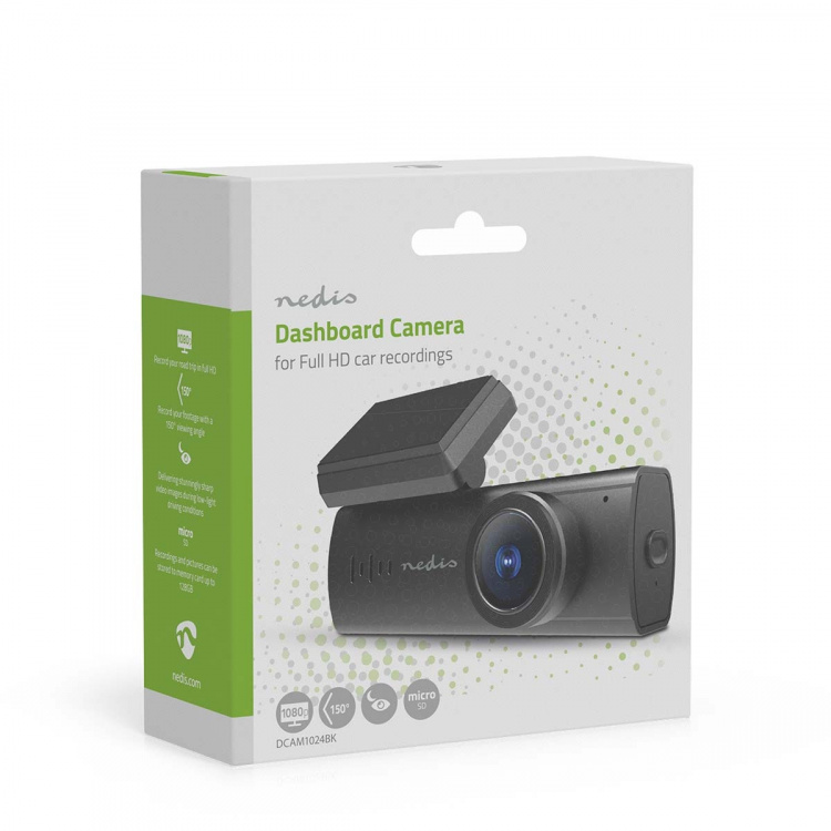 Nedis Dash Cam | 1080p@30fps | 2 MPixel | Wi-Fi | Ingen skjerm | Nattvisning | Sort