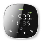 Nedis SmartLife luftkvalitetsmonitor | Wi-Fi | Inkludert display | Karbondioksid (CO2) / Luftfuktighet / Temperatur | Android™ / IOS | Hvit / Sort