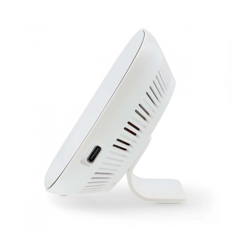 Nedis SmartLife luftkvalitetsmonitor | Wi-Fi | Inkludert display | Karbondioksid (CO2) / Luftfuktighet / Temperatur | Android™ / IOS | Hvit / Sort