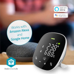 Nedis SmartLife luftkvalitetsmonitor | Wi-Fi | Inkludert display | Karbondioksid (CO2) / Luftfuktighet / Temperatur | Android™ / IOS | Hvit / Sort