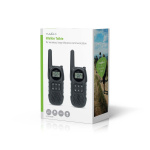 Nedis Walkie-Talkie Set | 2 håndsett | Opp til 10 km | Frekvens kanal: 8 | PTT / VOX | Opp til 3 timer | Hodetelefonutgang | Sort