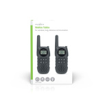 Nedis Walkie-Talkie Set | 2 håndsett | Opp til 10 km | Frekvens kanal: 8 | PTT / VOX | Opp til 3 timer | Hodetelefonutgang | Sort