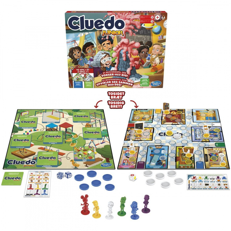 Hasbro Cluedo Junior 2 spill i 1 (DK/NO) Hasbro Cluedo Junior 2 spill i 1 (DK/NO)