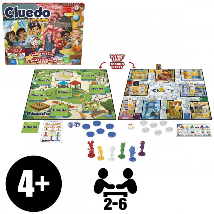 Hasbro Cluedo Junior 2 spill i 1 (DK/NO) Hasbro Cluedo Junior 2 spill i 1 (DK/NO)