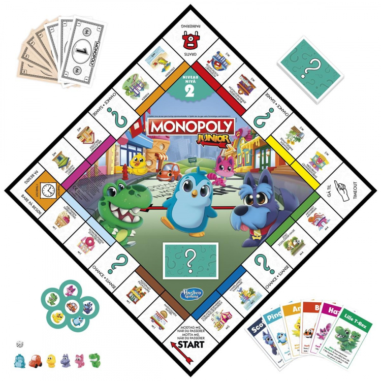 Hasbro Monopol Junior 2 spill i 1 (DK/NO) Hasbro Monopol Junior 2 spill i 1 (DK/NO)