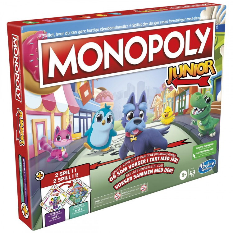 Hasbro Monopol Junior 2 spill i 1 (DK/NO) Hasbro Monopol Junior 2 spill i 1 (DK/NO)