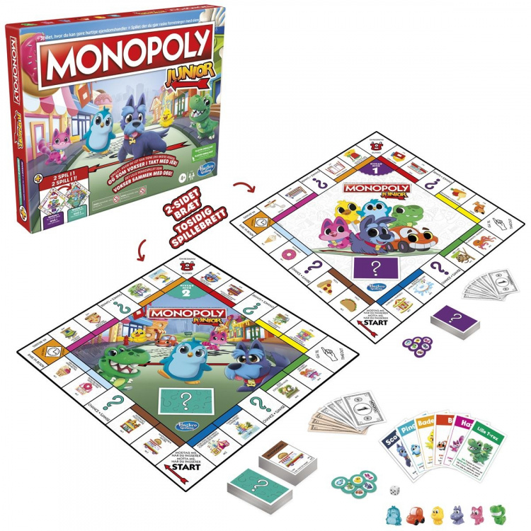 Hasbro Monopol Junior 2 spill i 1 (DK/NO) Hasbro Monopol Junior 2 spill i 1 (DK/NO)