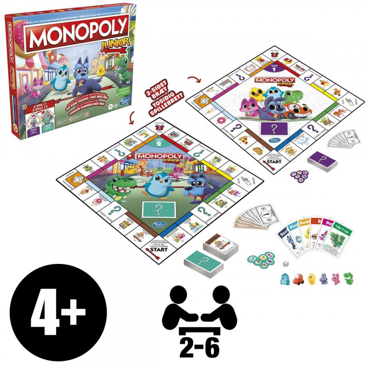 Hasbro Monopol Junior 2 spill i 1 (DK/NO) Hasbro Monopol Junior 2 spill i 1 (DK/NO)