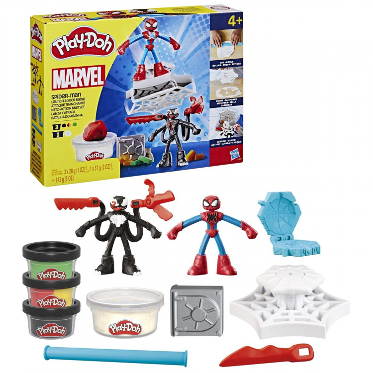 Play-Doh Marvel Spider-Man Launch & Slice lekesett