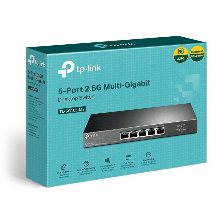 TP-Link 5-porters 2,5G multigigabit-skrivebordsbryter med 2,5 G TP-Link 5-porters 2,5G multigigabit-skrivebordsbryter med 2,5 G