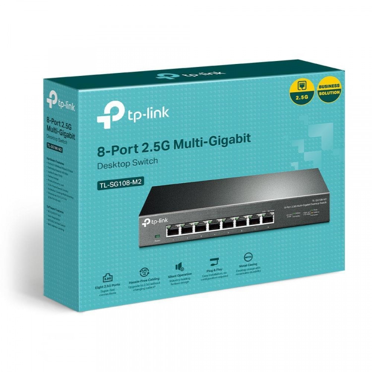 TP-Link 8-porters 2,5G multigigabit-skrivebordsbryter TP-Link 8-porters 2,5G multigigabit-skrivebordsbryter