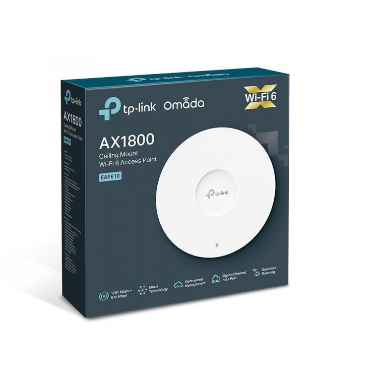TP-Link AX1800 trådløst takmontert Wi-Fi 6-tilgangspunkt med to bånd /EAP610 TP-Link AX1800 trådløst takmontert Wi-Fi 6-tilgangspunkt med to bånd /EAP610