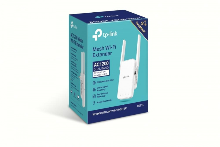 TP-Link AC1200 Mesh Wi-Fi-rekkeviddeforlenger /RE315