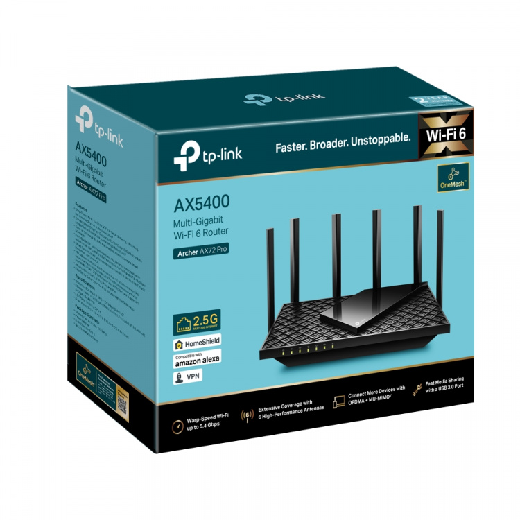 TP-Link AX5400 Dual-Band Gigabit Wi-Fi 6 Router / Archer AX72 Pro