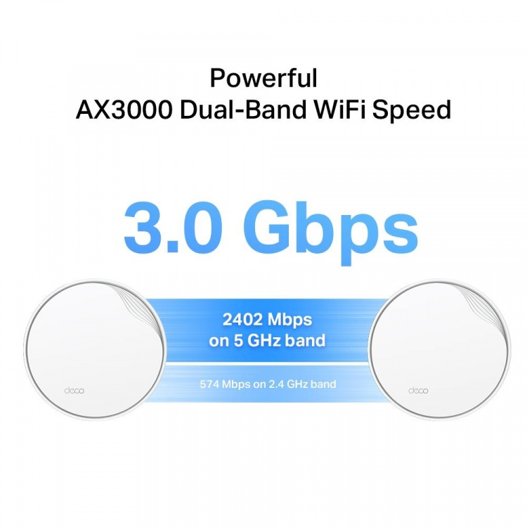 TP-Link Deco X50-PoE Wi-Fi 6 AX3000 Mesh-system med PoE (2-pakning)