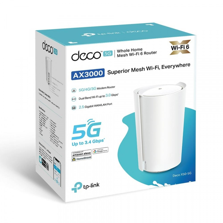 TP-Link Deco X50 AX3000 5G Mesh Wi-Fi 6-gateway for hele hjemmet TP-Link Deco X50 AX3000 5G Mesh Wi-Fi 6-gateway for hele hjemmet