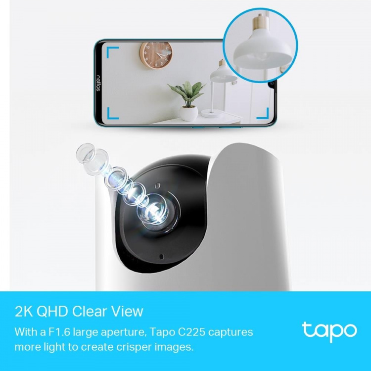 TP-Link Tapo Pan/Tilt AI Wi-Fi-kamera for hjemmesikkerhet / Tapo C225 TP-Link Tapo Pan/Tilt AI Wi-Fi-kamera for hjemmesikkerhet / Tapo C225
