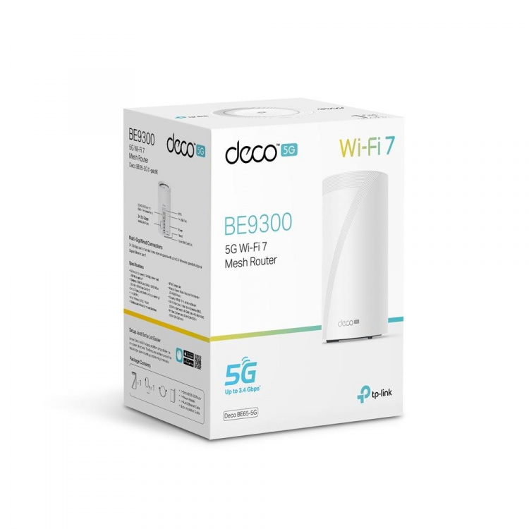 TP-Link Deco BE65 Wi-Fi 7 BE9300 5G Mesh Wi-Fi-system for hele hjemmet (1-pk) TP-Link Deco BE65 Wi-Fi 7 BE9300 5G Mesh Wi-Fi-system for hele hjemmet (1-pk)